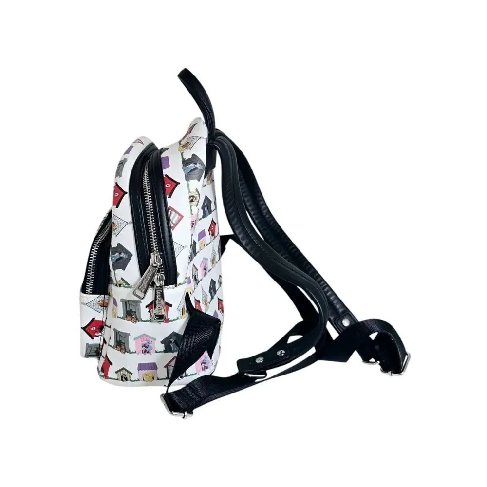 Loungefly Disney Dogs Doghouse Allover Print Mini Backpack Dodger Lady Tramp EUC